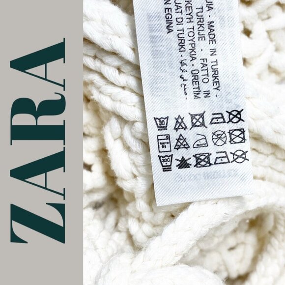 NWOT ZARA OPEN BACK CROPPED CHUNKY KNIT SWEATER, SIZE MEDIUM - Picture 6 of 9